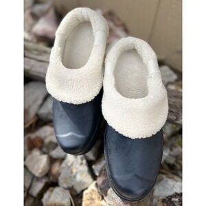 HUNTER Play Sherpa‎ Insulated Mule Clogs Women’s WFF1000RSP Sz 7 Navy Lounge NEW